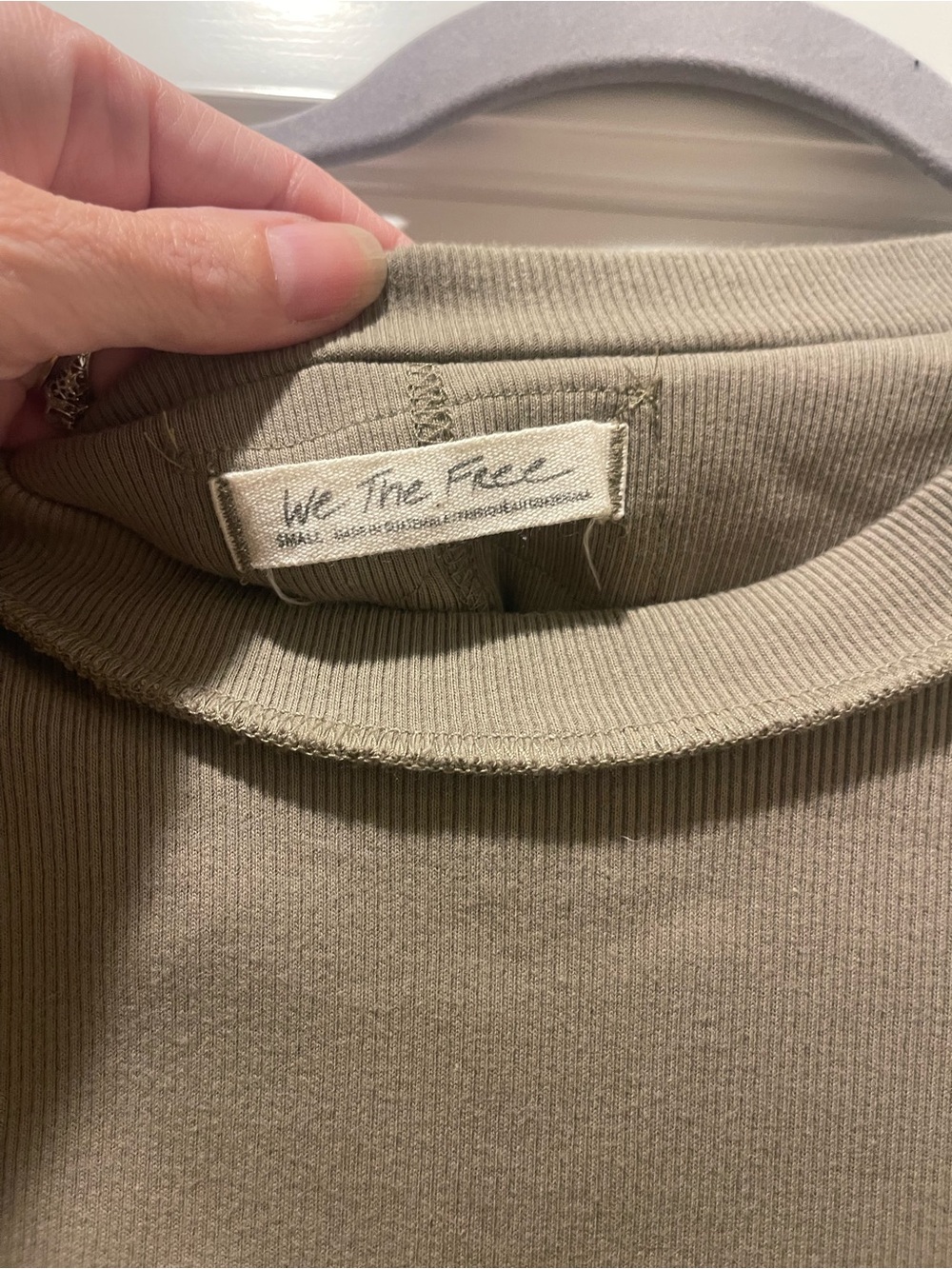 We The Free Ribbed Crewneck Tank in Olive - Picture 3 of 3